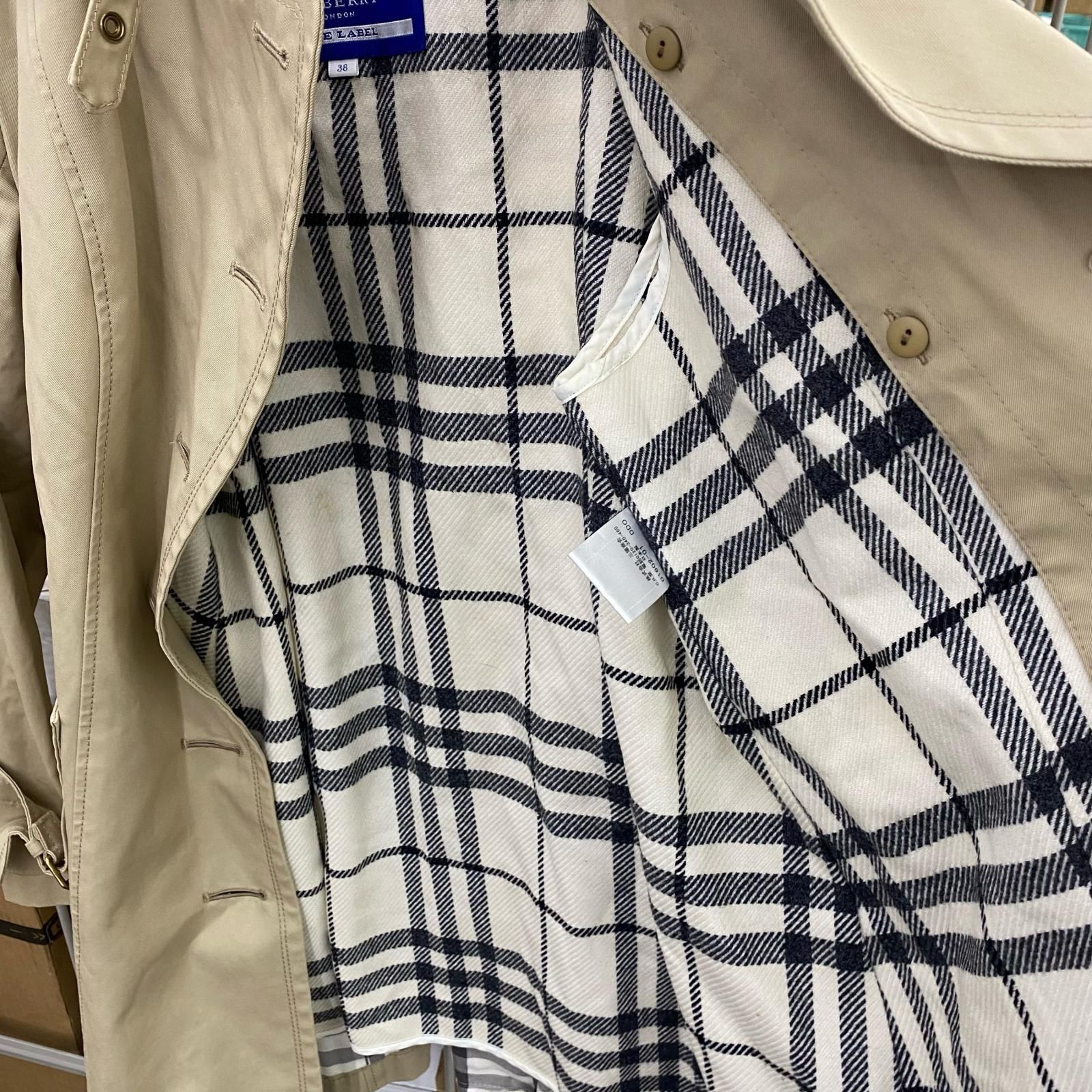 新品 Burberry blue label トレンチコート 38 アイボリー M】BURBERRY BLUE LABEL トレンチ コート アイボリー