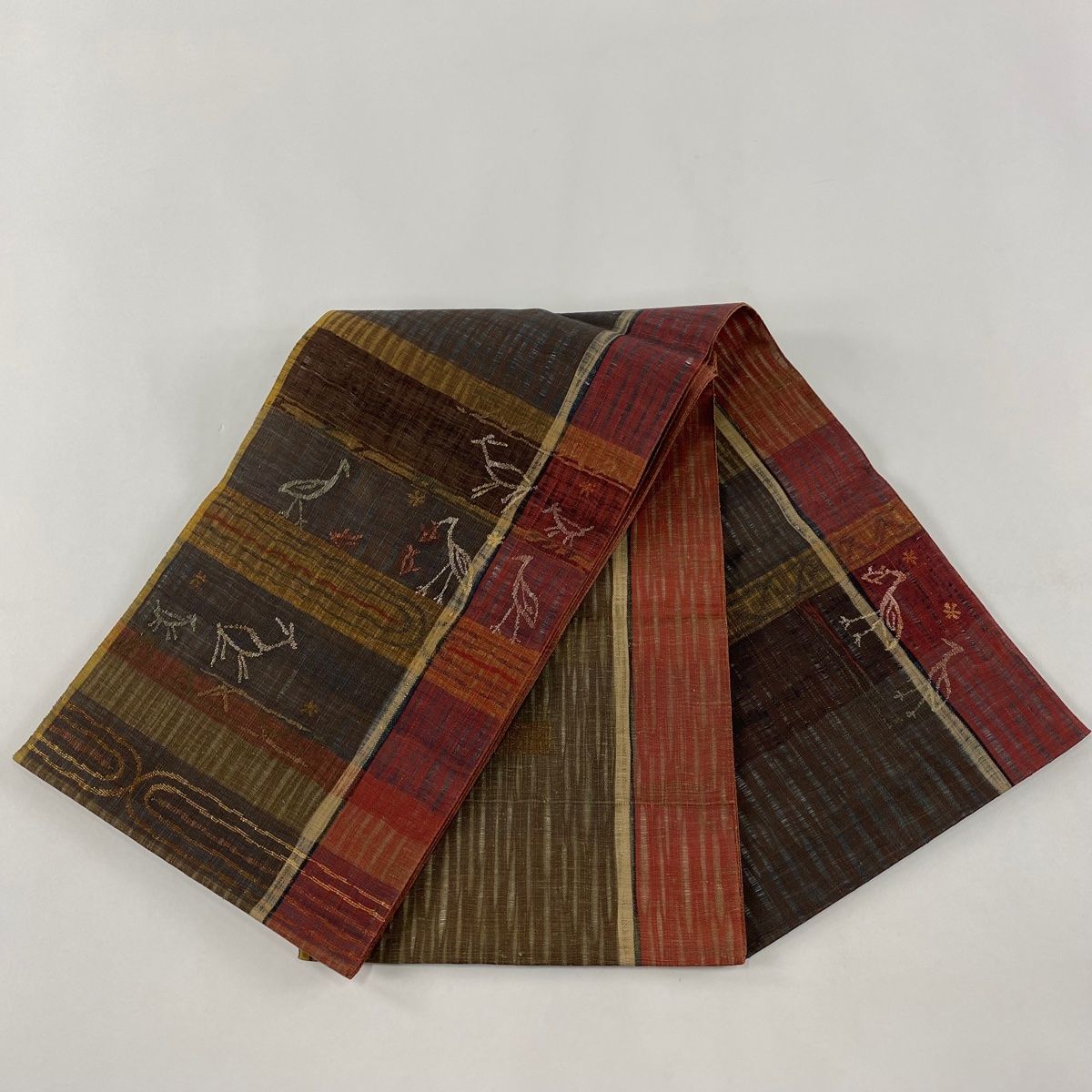 1890 華 袋帯 ひなや お太鼓 縞 編み込み 茶 金 1890 華 袋帯 ひなや お太鼓 縞 編み込み 茶 金 - メルカリ