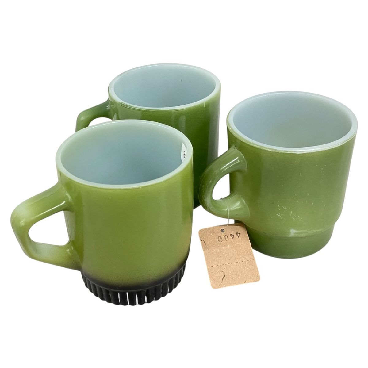FIRE KING WARE ファイヤーキング 緑 ヴィンテージ マグカップ 3点セット 食器 ジャンク K10071107