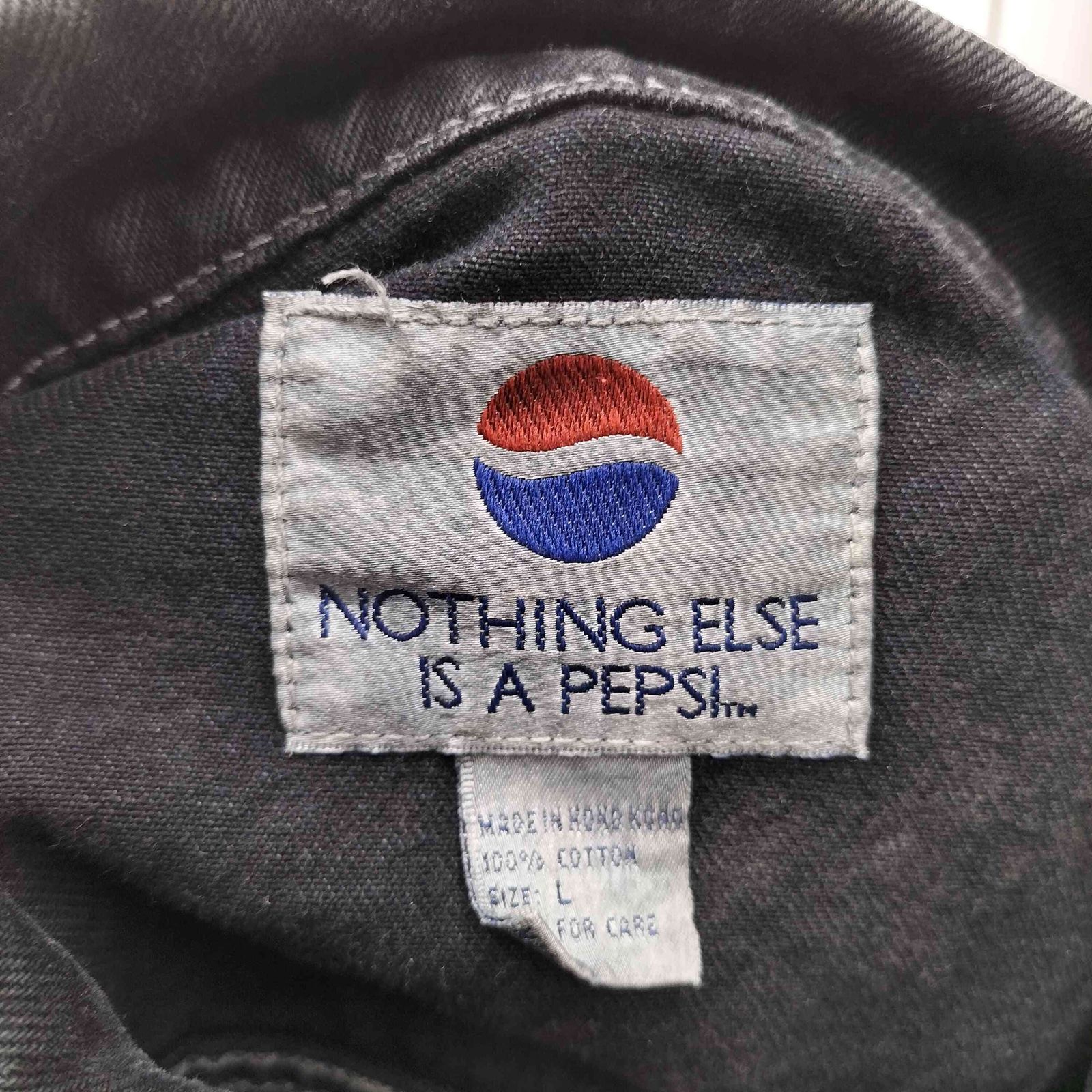 90s PEPSI COLA ペプシコーラ デニムジャケット ペプシコーラ PEPSI COLA 90S 後染め ブラックデニムジャケット