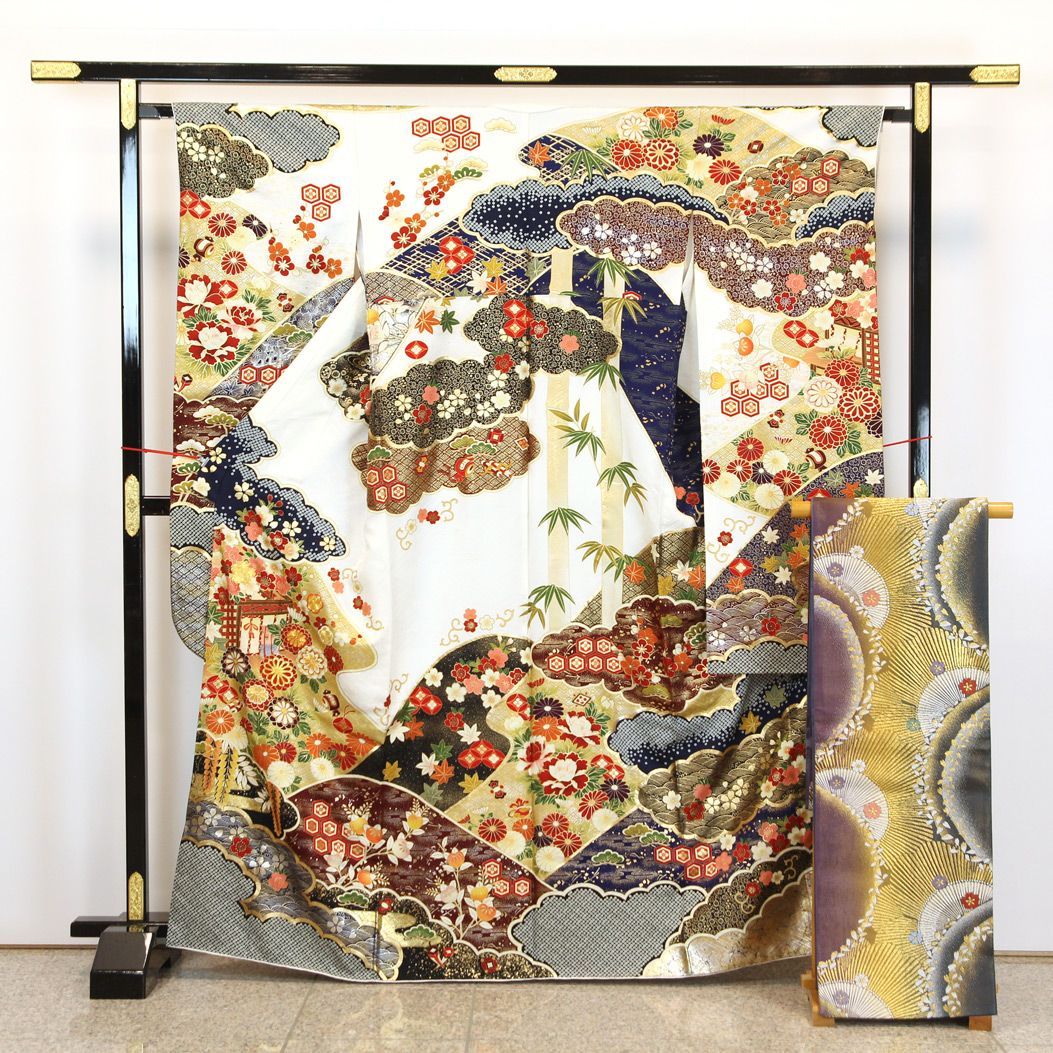 313豪華刺繍　金銀彩❀正絹❀振り袖6点フルセット❀ジャポネスク❀晴れ着成人式 323 振袖フルセット 正絹 くすみピンク 桃 金彩 刺繍 暈し染め