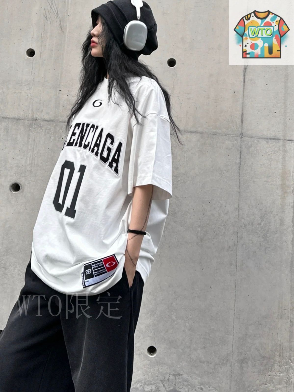 ★BALENCIAGA★プリンティング フード Tシャツ バレンシアガ（Balenciaga） プリント ショートスリーブ T