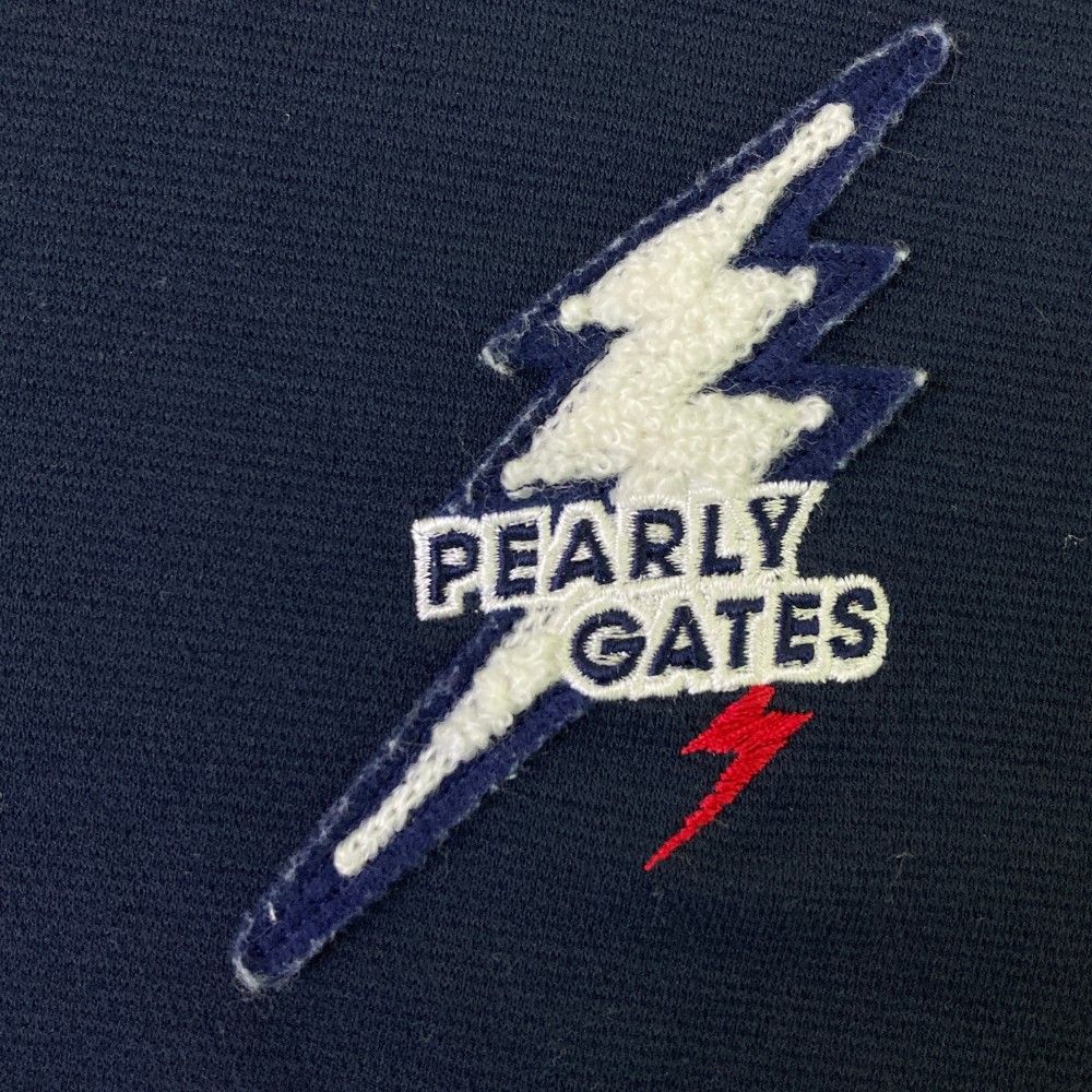 サイズ：5 PEARLY GATES パーリーゲイツ  ハイネック 半袖Tシャツ  ネイビー系 [240101440569] ゴルフウェア メンズ ストスト PEARLY GATES パーリーゲイツ 半袖ハイネックTシャツ ネイビー系
