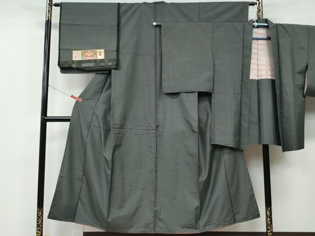 平和屋着物●本場大島紬　アンサンブル　100亀甲　総詰め　証紙付き　正絹　逸品　CAAR8115vf 平和屋着物○本場大島紬 アンサンブル 100亀甲 総詰め 証紙付き 正絹