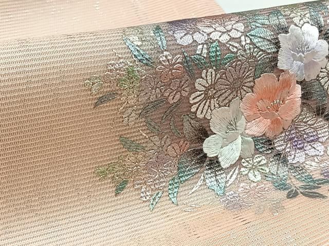 平和屋着物■極上　夏物　九寸名古屋帯　よろけ縞　金銀糸　逸品　DZAB0296kh5 平和屋着物□極上 夏物 九寸名古屋帯 よろけ縞 金銀糸 逸品 DZAB0296kh5