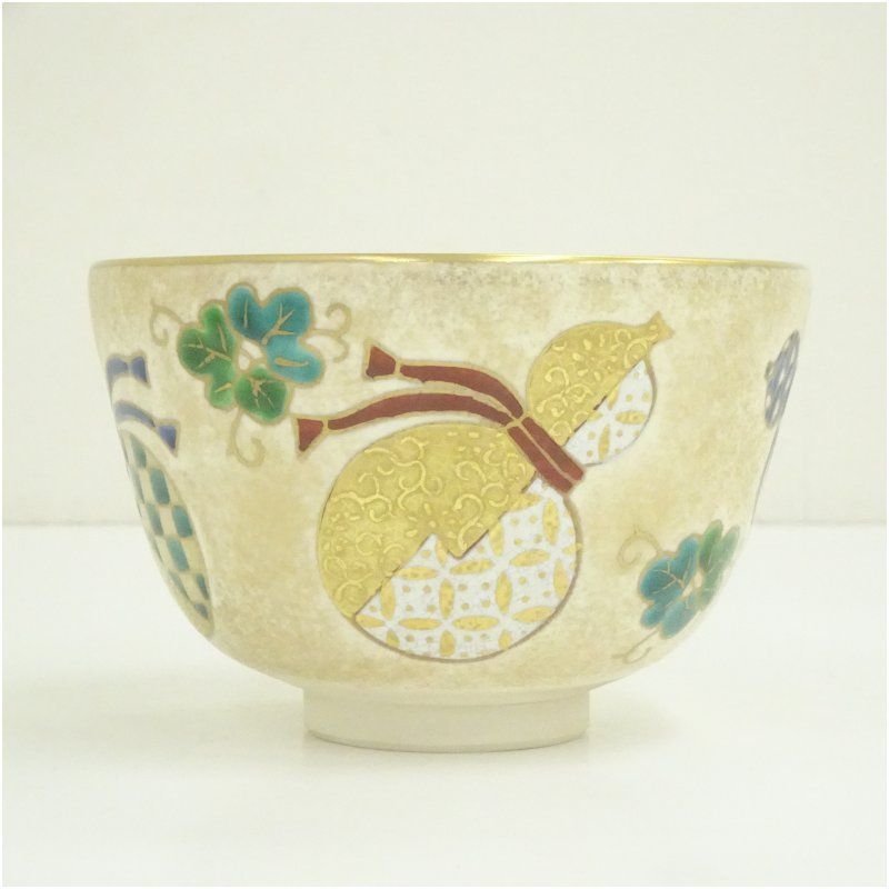 専用⭐︎茶3 上山善峰 六瓢金砂子茶碗 共紙箱付口径12.4cm東岩7-0706①