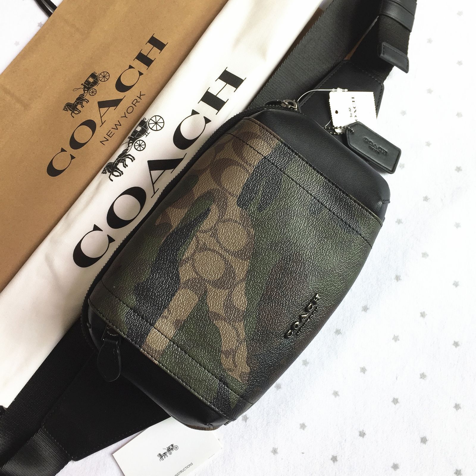 セール中】COACH コーチバッグ F40650 カモフラ迷彩 ボディーバッグ ベルトバッグ ウエストバッグ クロスボディー アウトレット品  ☆新品☆未使用 - メルカリ