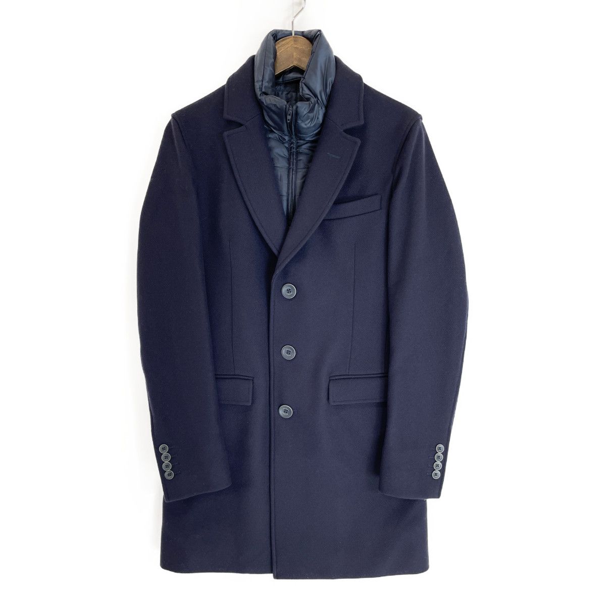 HERNO ライナー カシミヤ チェスターコート 42 ネイビー Herno