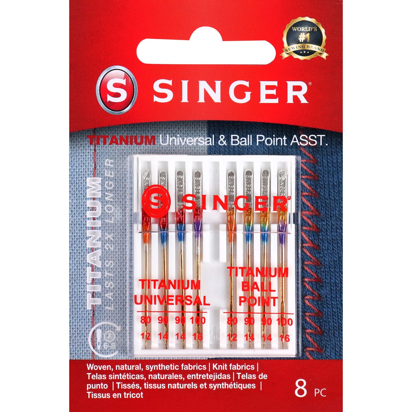 Universal Regular u0026 Ball Point Machine Needles-Sizes 11/80 (2)， 14/90 (4) u0026 16/100 (2) (並行輸入品)