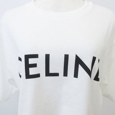 セリーヌ CELINE タグ付き クロップド Tシャツ トップス 半袖 ロゴ 