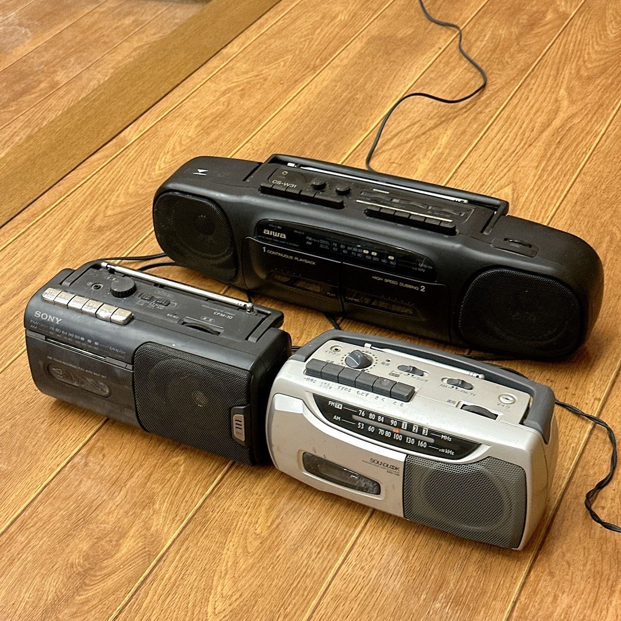当時物☆aiwa CS-W31・SONY CFM-10 ラジカセ 3台セット☆アイワ ソニー