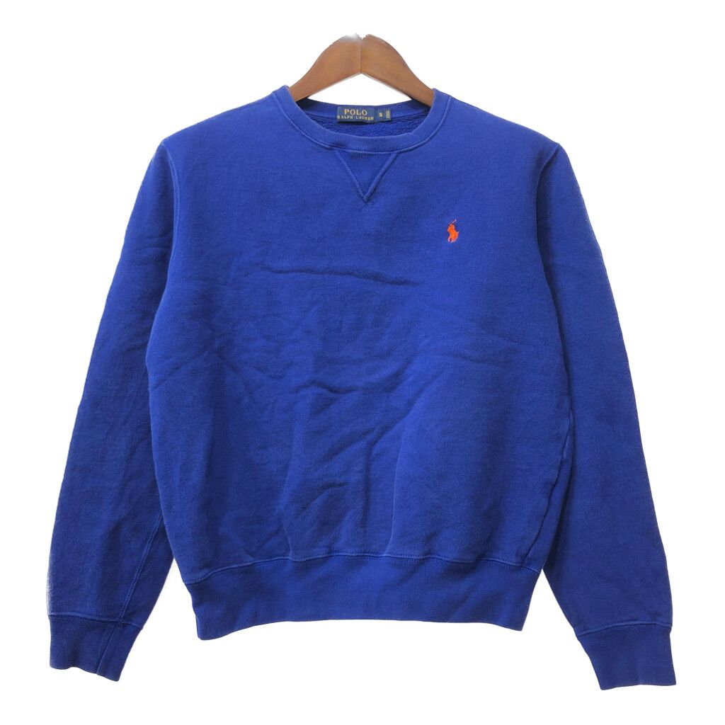 Polo by Ralph Lauren ポロ ラルフローレン スウェット トレーナー ワンポイントロゴ ブルー (メンズ S) 中古 古着 Q1114