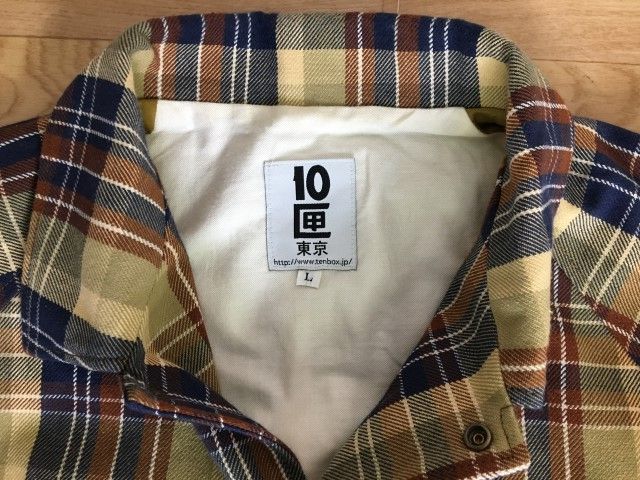 10匣 コットンチェックコーチジャケット TENBOX テンボックス L