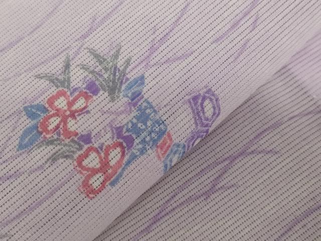 平和屋着物＊夏物　小紋　絽　芝花文　洗える着物　AABB0594st 平和屋着物＊夏物 小紋 絽 芝花文 洗える着物 AABB0594st