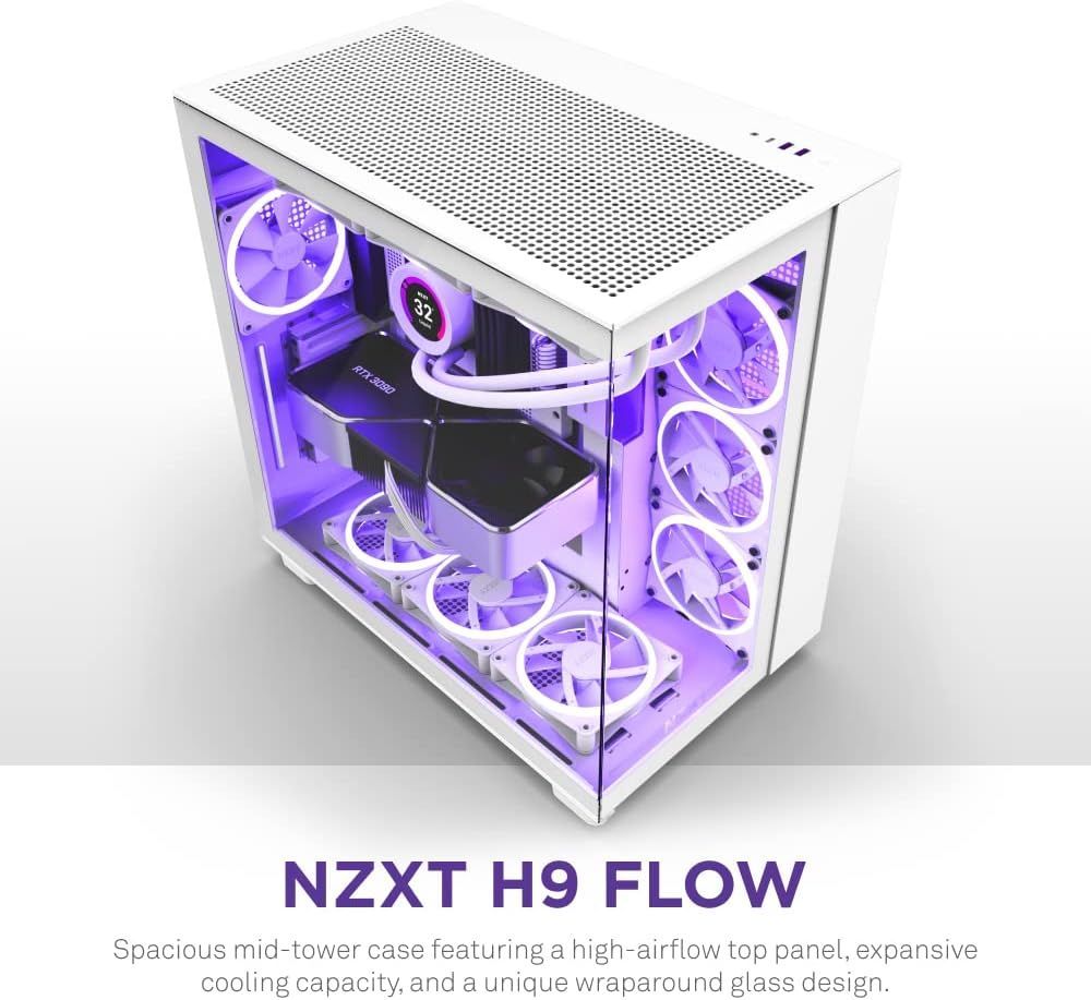 新品・未開封品】NZXT H9 Flow 2層構造ミドルタワーPCケース White CM 