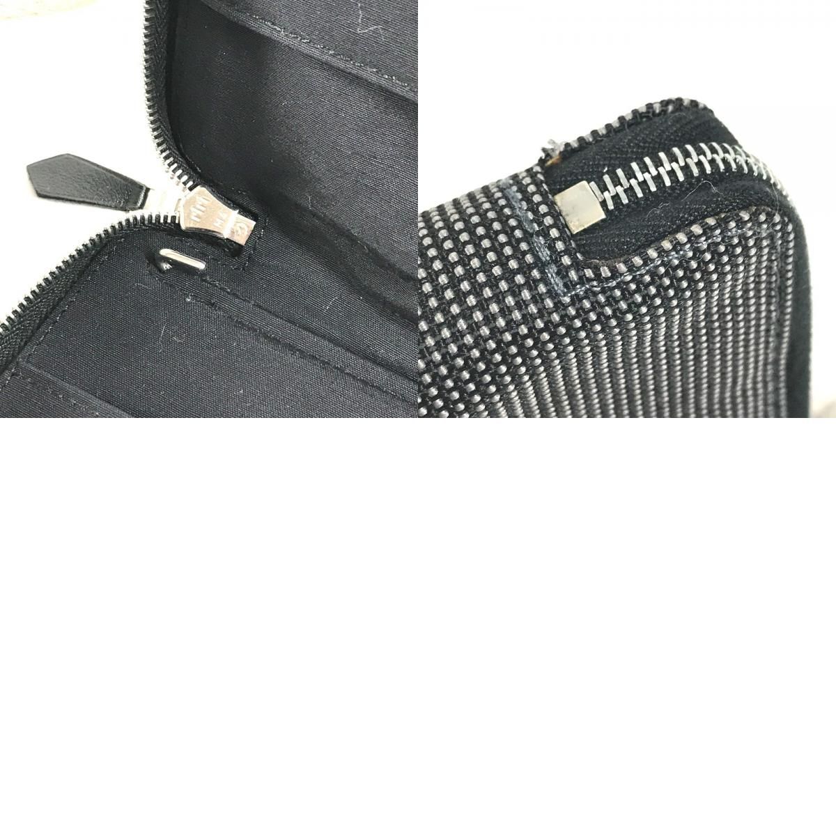 HERMES エルメス 手帳カバー エールライン キャンバス グレー