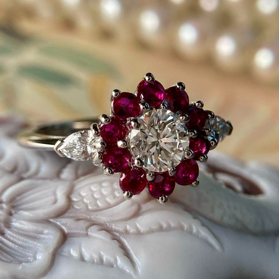 英国王室御用達 ガラード（Garrard）ルビー＆ダイヤモンド・クラスター