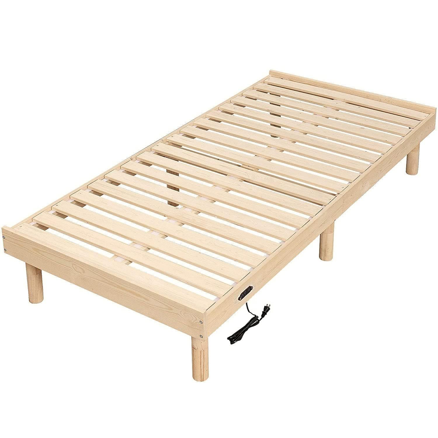 超激得豊富な未使用　WLIVE 脚付き　すのこベッド 天然木　シングルベッド コンセント付き ベッドフレーム