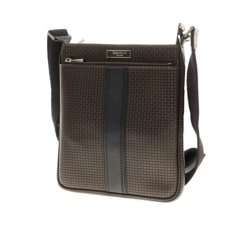 中古】セラピアン Serapian レザー ショルダーバッグ ダークブラウン  