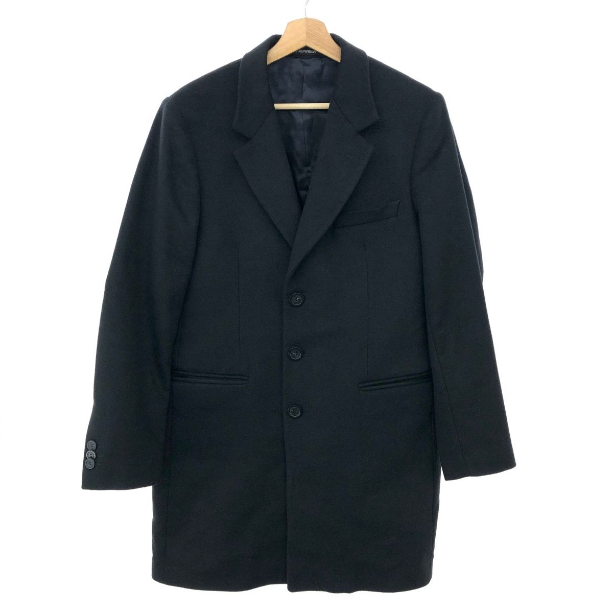 EMPORIO ARMANI 黒 チェスターコート 良好 EMPORIO ARMANI エンポリオアルマーニ チェスター コート