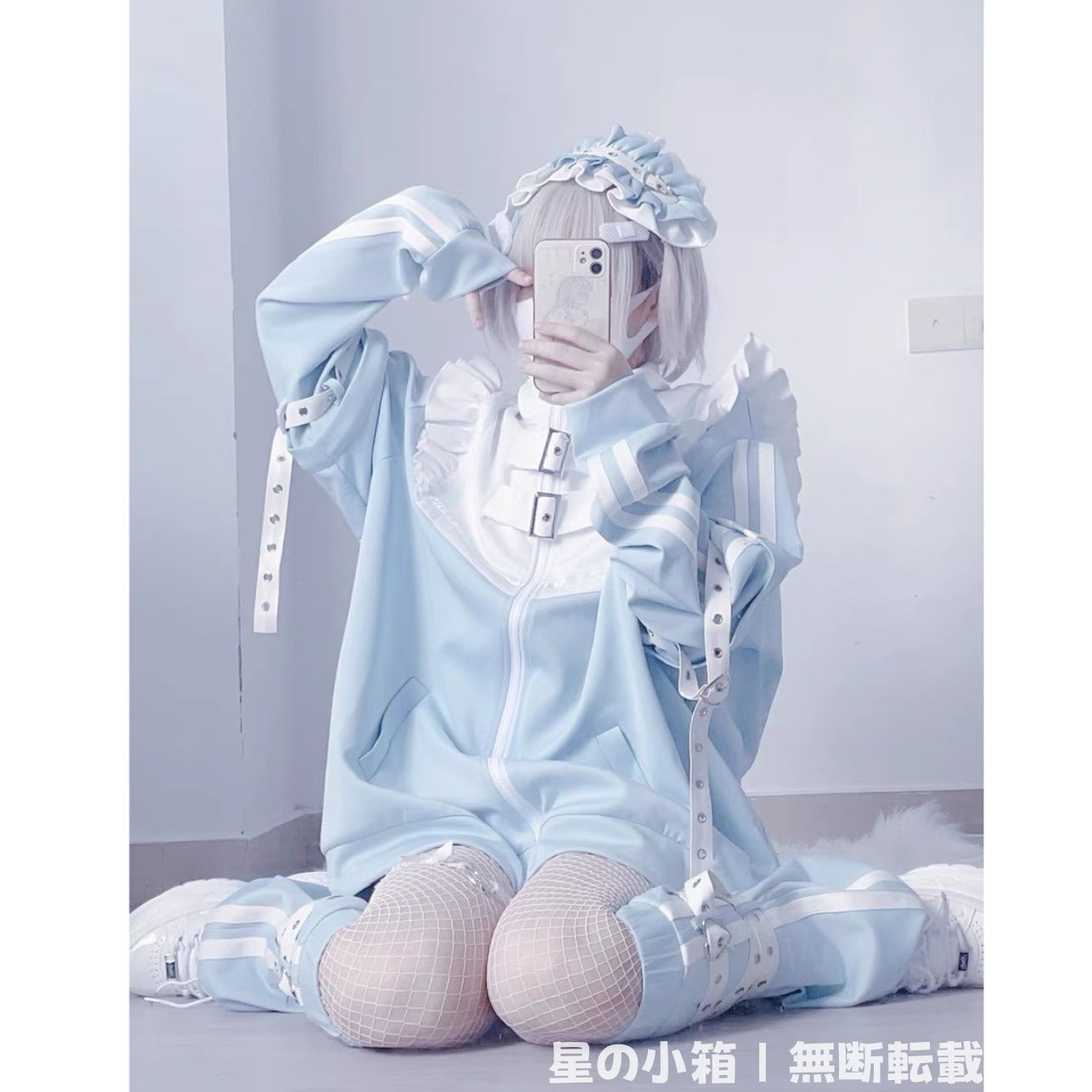 超人気 セットアップ　天使界隈　パステルブルー　ジャージ　サブカル　服　水色界隈　白　コスプレ　地雷系　量産型　天使　エンジェル　ロリータ　渋谷　病みかわ　セットアップ　ゴ