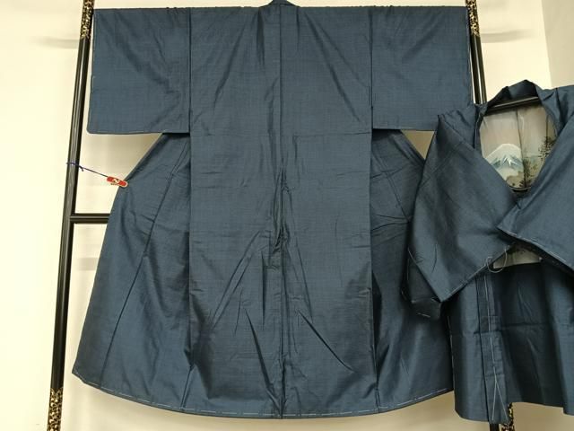 平和屋着物●男性 本場大島紬 アンサンブル 100亀甲 総詰め 正絹 AABA8841zg