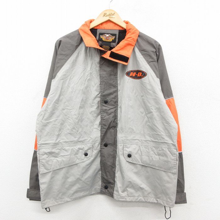 XL 古着 ハーレーダビッドソン 長袖 ジャケット メンズ ラグラン グレー他 25oct22 アウター ジャンパー ブルゾン