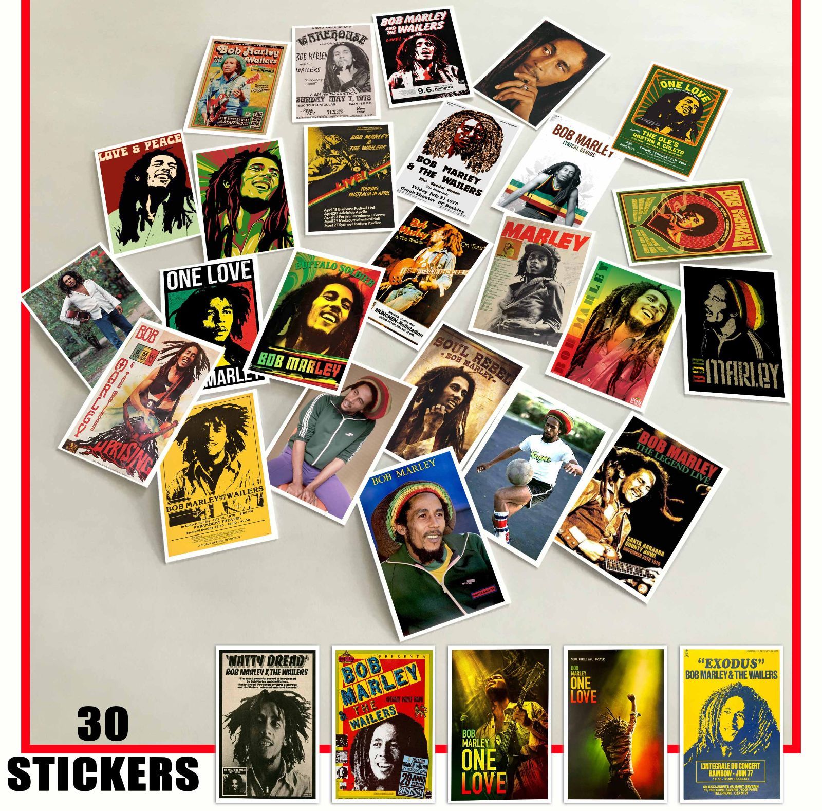 ボブ・マーリー Bob Marley ステッカー 30個セット シール ミニ