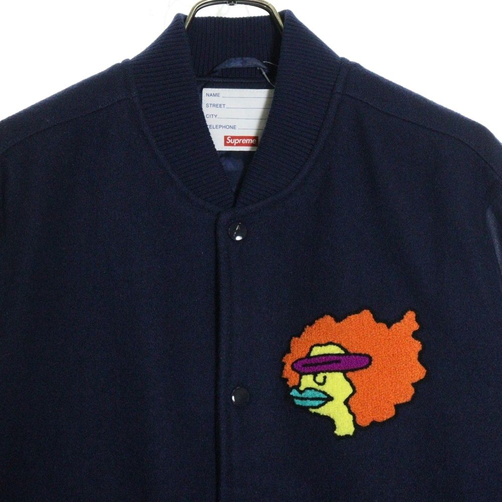 SUPREAM Gonz刺繍 スタジャン ネイビー