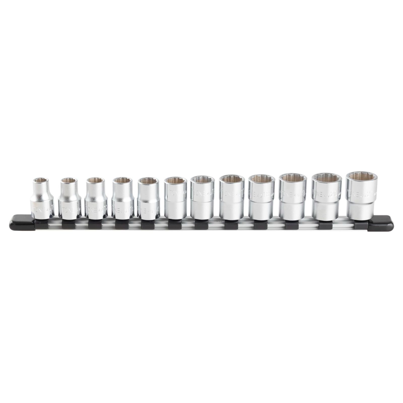 HD412:内容12点 トネ(TONE) ソケットセット(12角・ホルダー付) HD412 差込角12.7mm(1/2＂) 内容12点