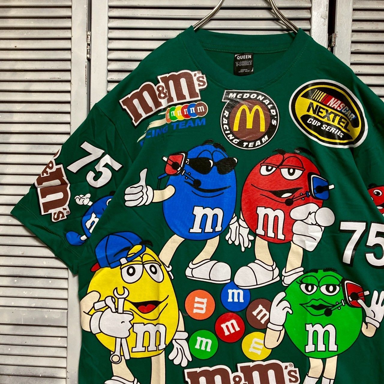 エムアンドエムズ m&m's レーシング レース キャラ T 白 赤 緑