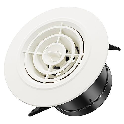 Φ75MM-ツマミ開閉 Okryain 換気口 ダクト用換気口 通気口 丸型 吸気口 開閉幅自由調整 防虫網付 換気口カバー 屋内換気口 換気部品 自然換気用 ダクトホース/換気ホース/エアコンホース接続用 7
