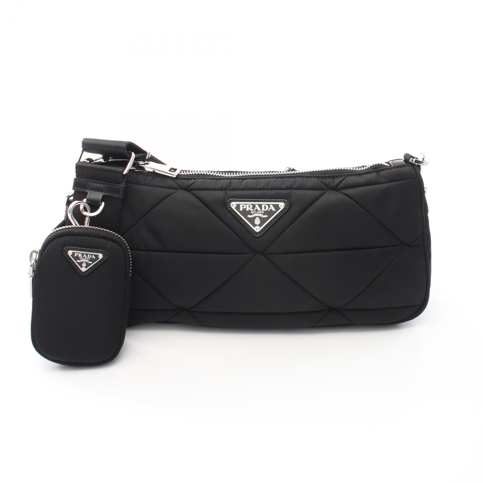プラダ PRADA ショルダーバッグ TESSUTO QUILTING 1BC237RDJNF0002 ブラック ナイロン ショルダーバッグ レディース