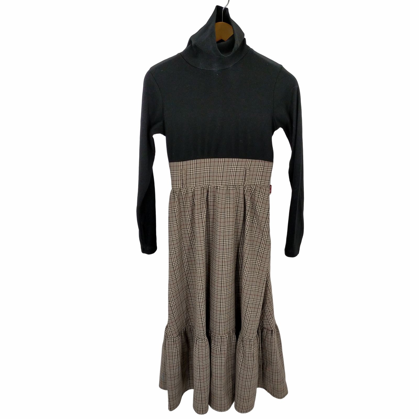 michellMacaron ミシェルマカロン チェックドッキングワンピース チェックドッキングワンピース ブラック | ファッション通販＆メディア