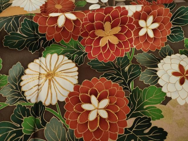平和屋着物○豪華振袖 駒刺繍 雲重ね草花文 金彩 正絹 逸品
