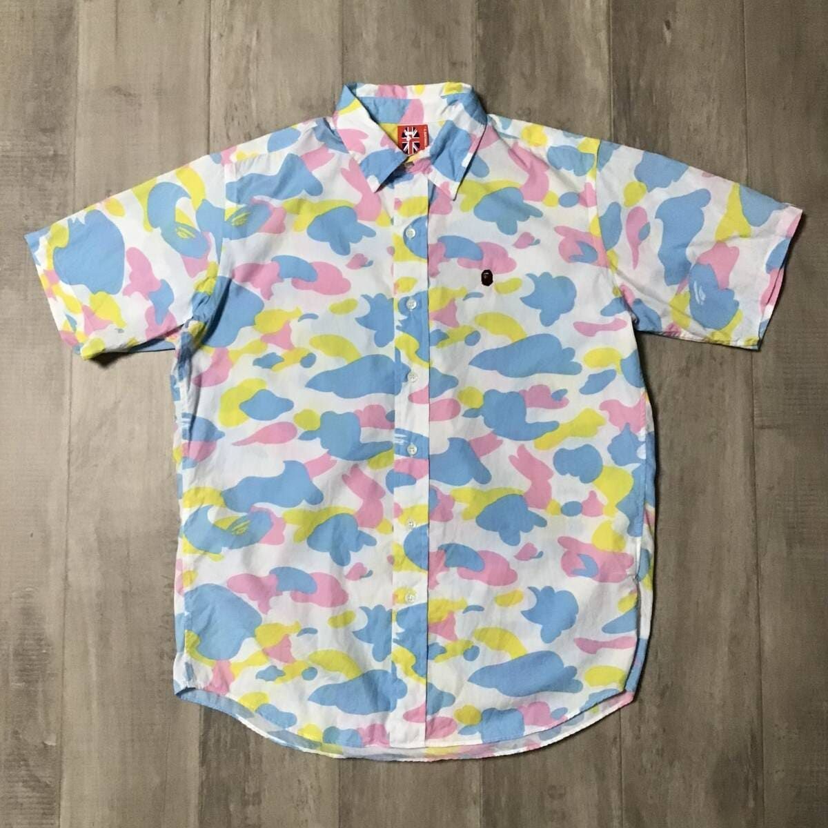 マルチカモ 半袖シャツ Sサイズ a bathing ape BAPE cotton candy camo