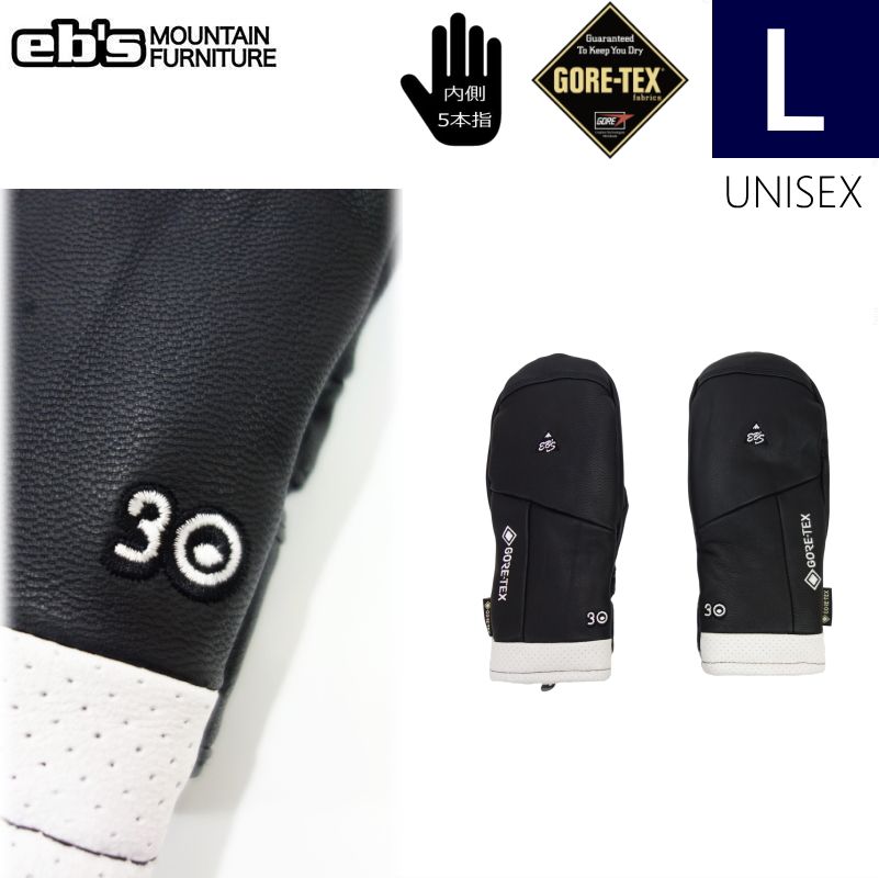 【即納】24-25 ebs GAME CHANGER LEATHER MITTEN カラー:BLACK  Lサイズ エビス  スキー スノーボード グローブ 手袋