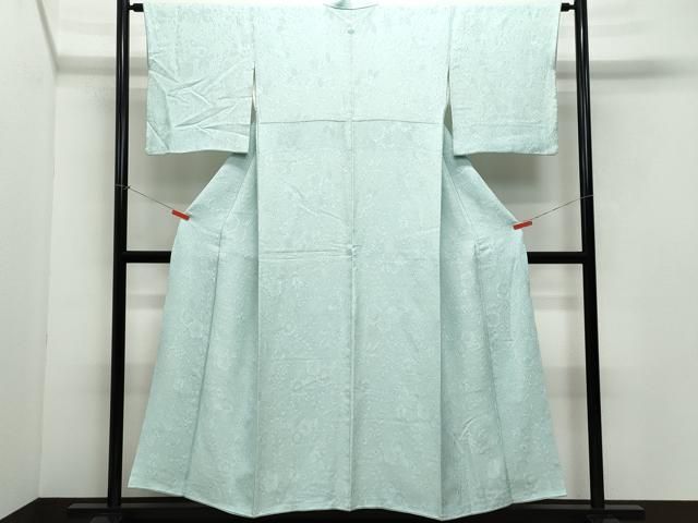 平和屋着物 上質な色無地 辻が花地紋 千草鼠色 正絹 CAAY3095vf