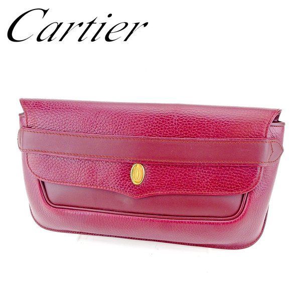 Cartier 赤 ボルドー レザー セカンド クラッチバッグ　マストライン 駅南やまご質店オンラインショップ / カルティエ マストライン