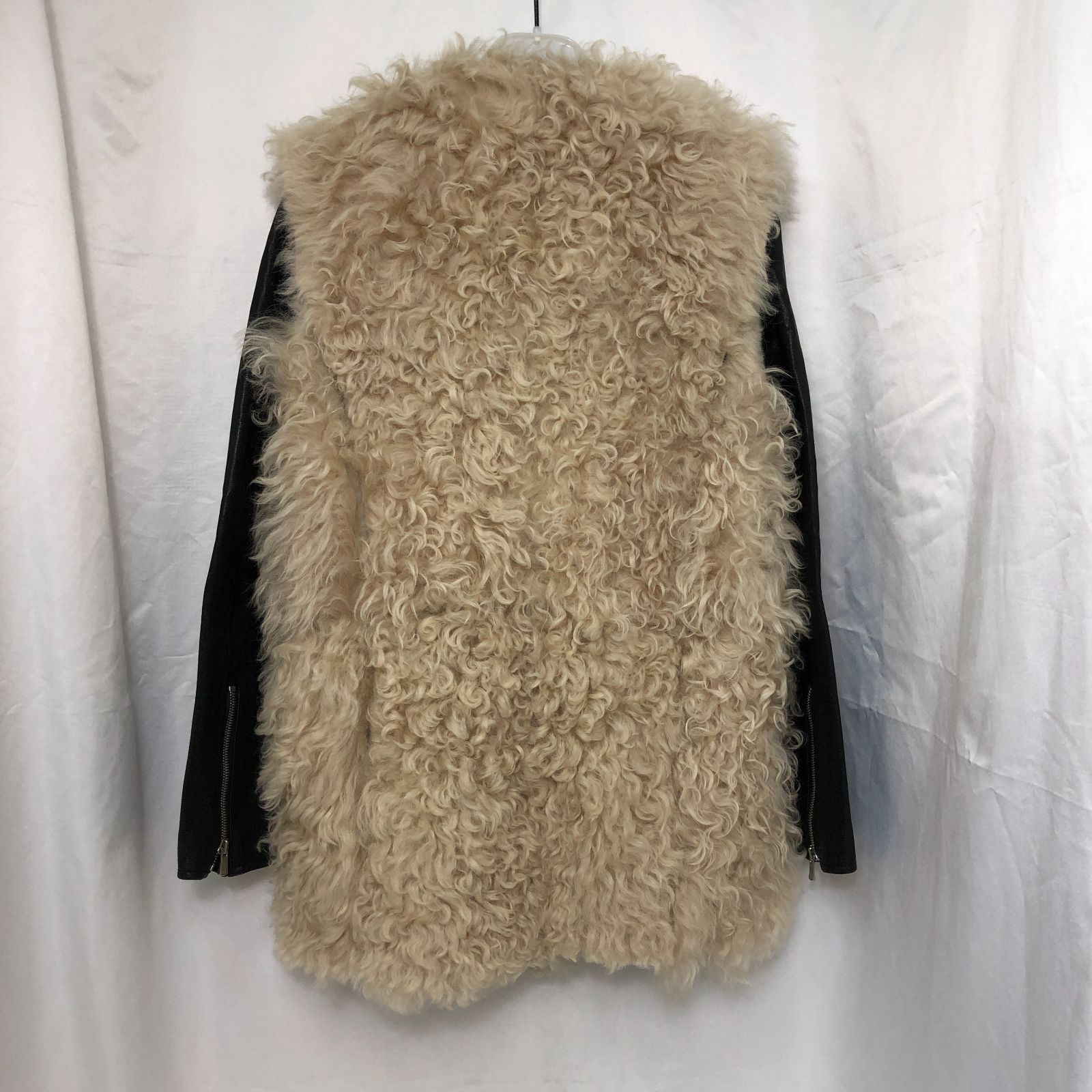 BORDERS AT BALCONY 3WAYアウター ファーベスト+レザージャケット ベージュ ブラック SGAW10-7314