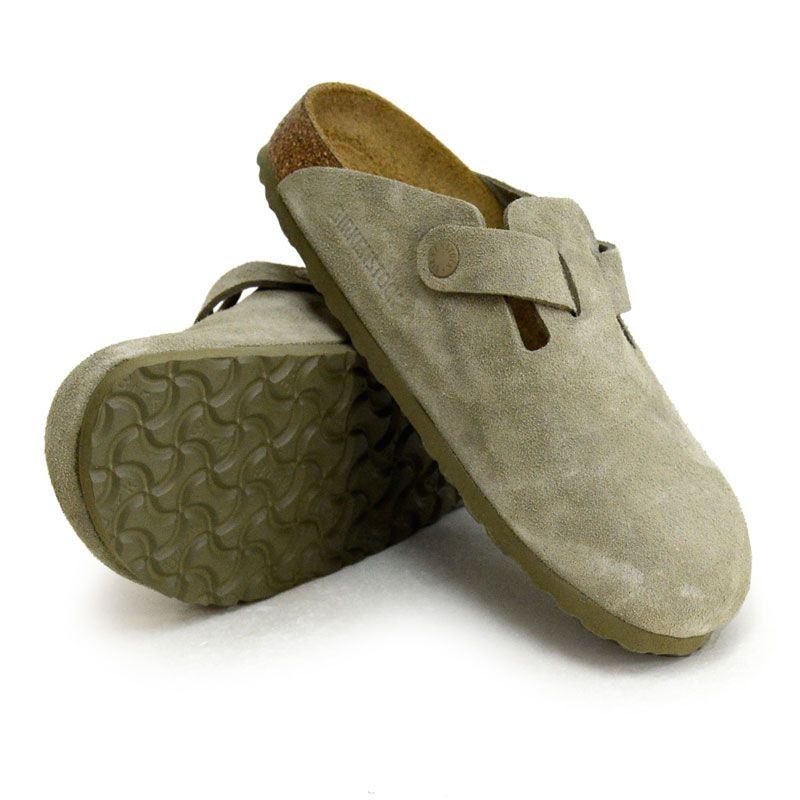 ビルケンシュトック BIRKENSTOCK Boston ボストン Faded Khaki スエードレザー ナローフィット レディース カジュアルサンダル 1025844 FADED-KHAKI
