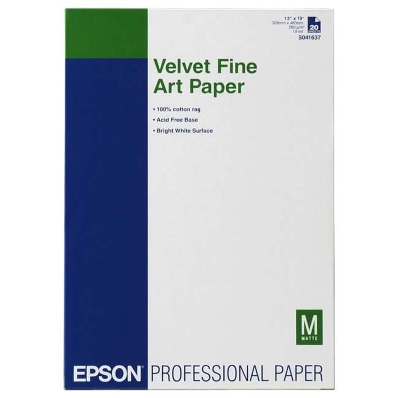 セイコーエプソン Velvet Fine Art Paper A3ノビ|20枚 KA3N20VFA ホワイト