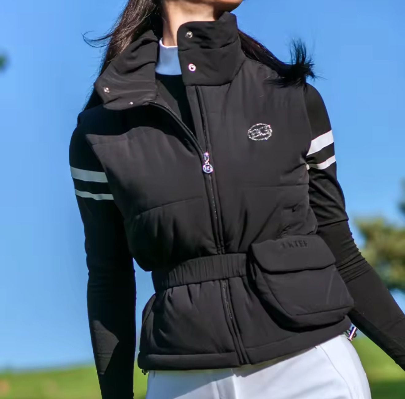 秋冬レディースゴルフウェア BGベストジャケット