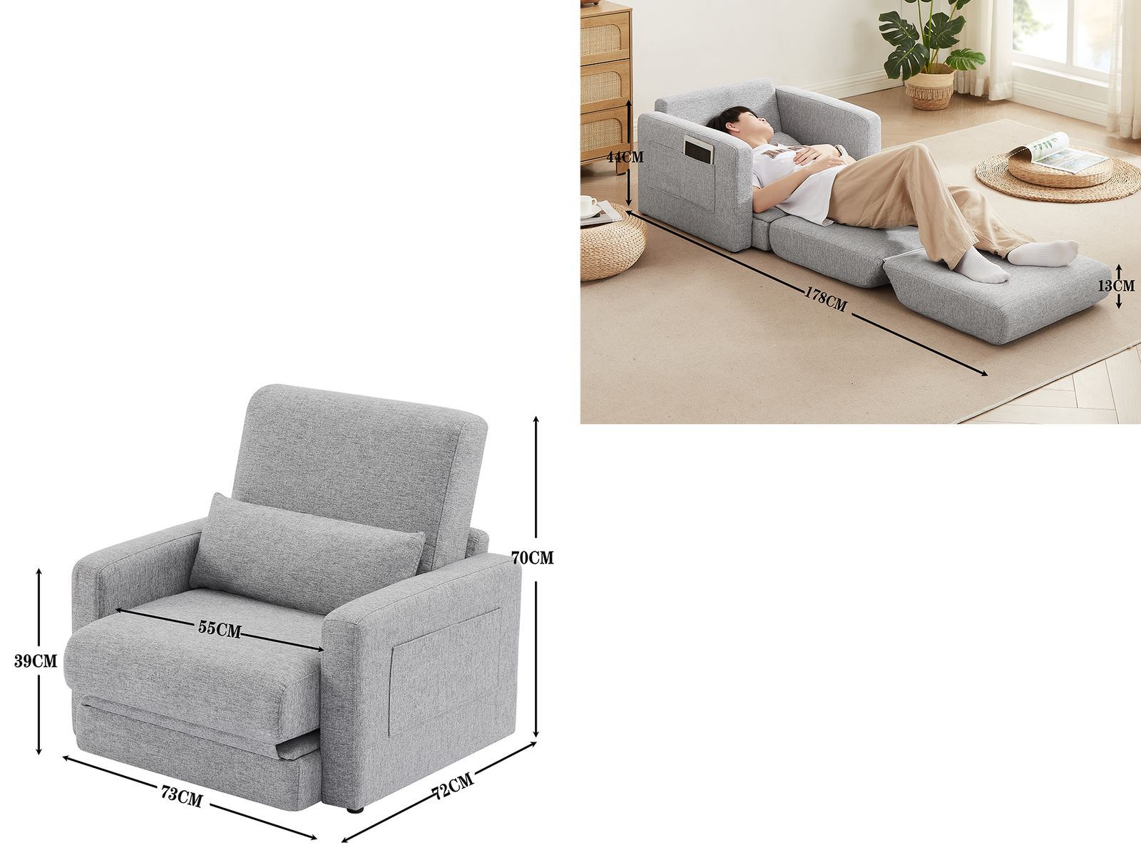 ソファーベッド 折りたたみベッド ローソファー シングルソファー