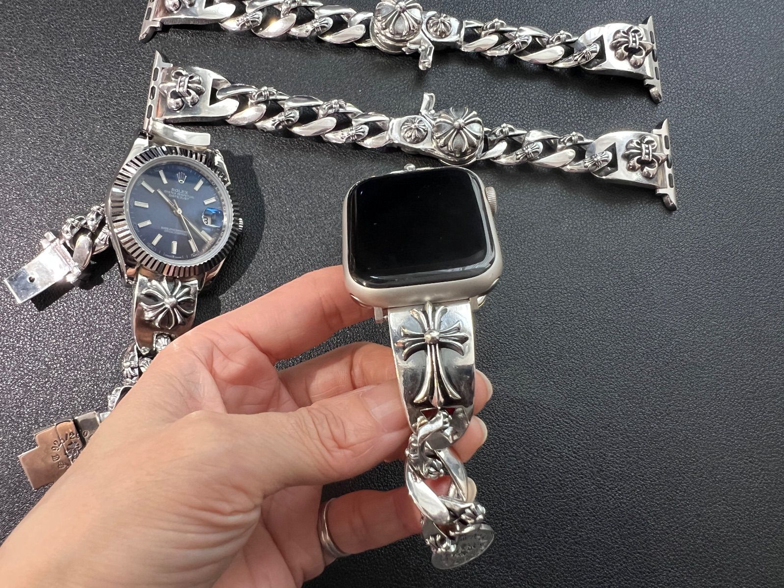 ⭐️XSZLE Apple Watch クロスフラワーベルト 18cm 刻印有り