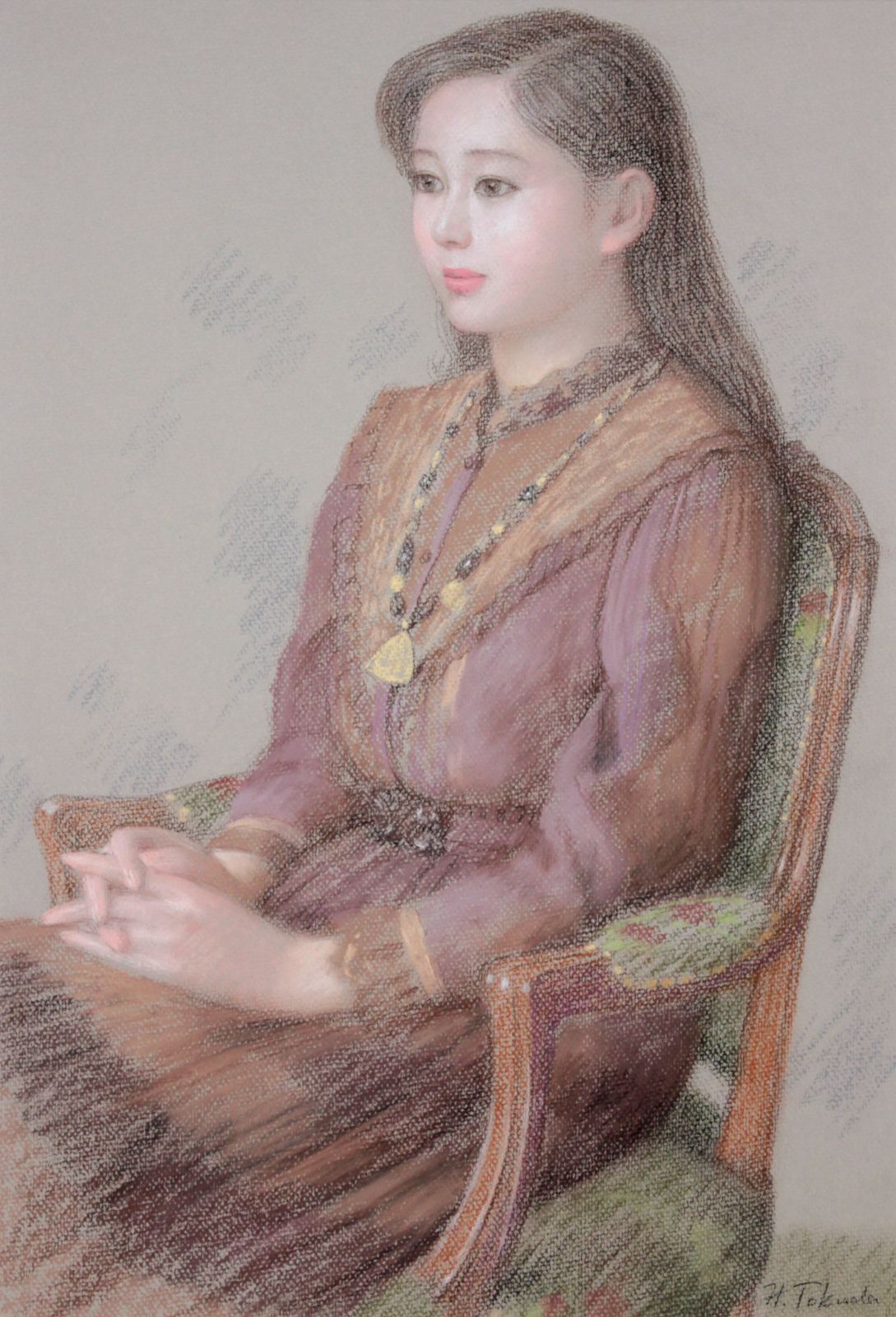 徳田宏行 パステル画『女性像』【真作保証】 絵画 徳田宏行 パステル画『女性像』【真作保証】 絵画 - メルカリ