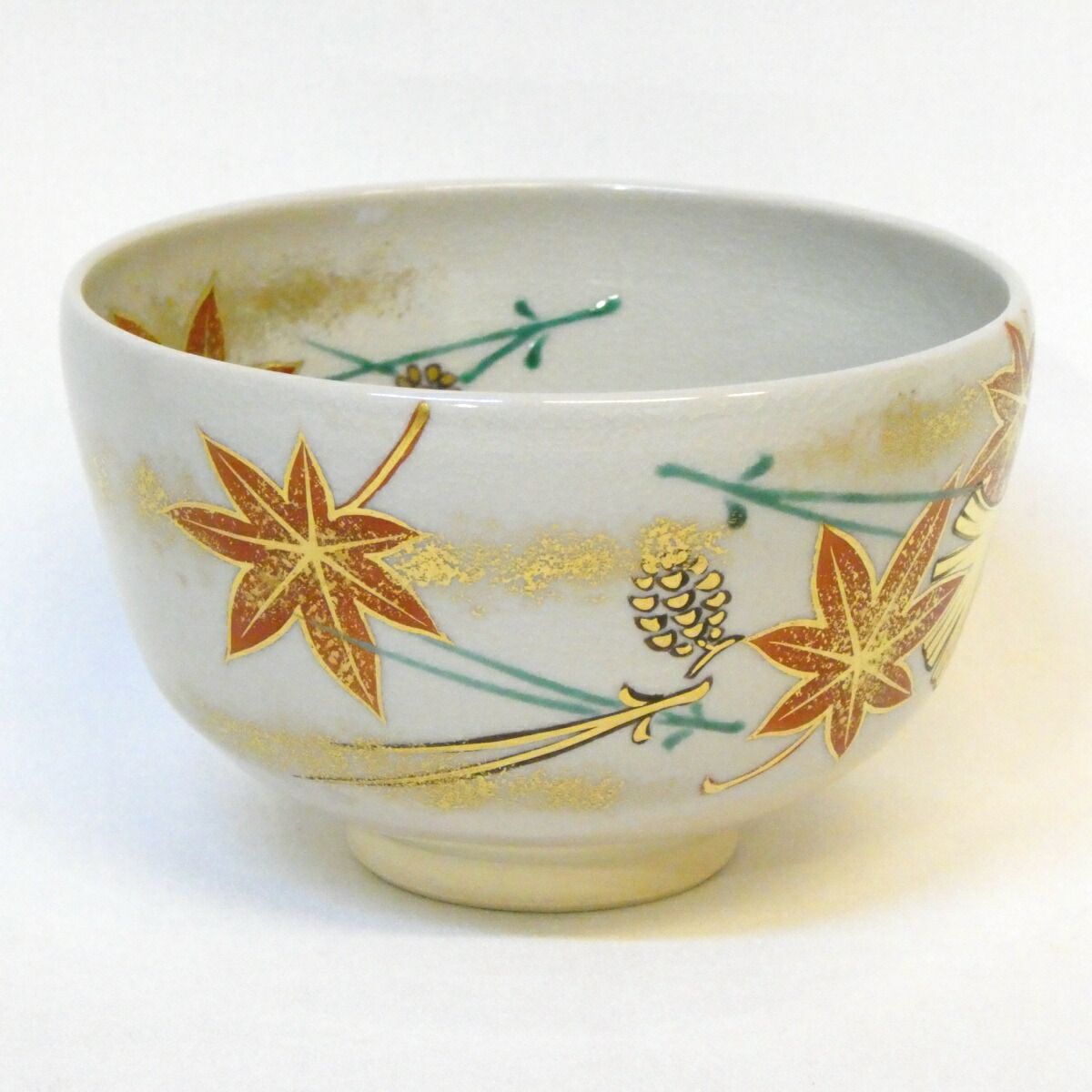 茶道具　丹山窯　小峠 葛芳作　笹に蜻蛉 季節の茶道具】丹山窯 小峠葛芳作 吹寄せ 茶碗 色絵 小峠丹山