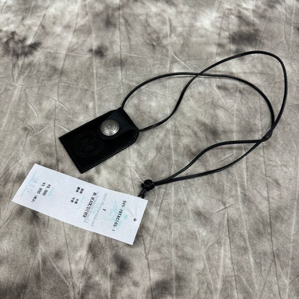 未使用】blackmeans/ブラックミーンズ お守りケース/黒革/945