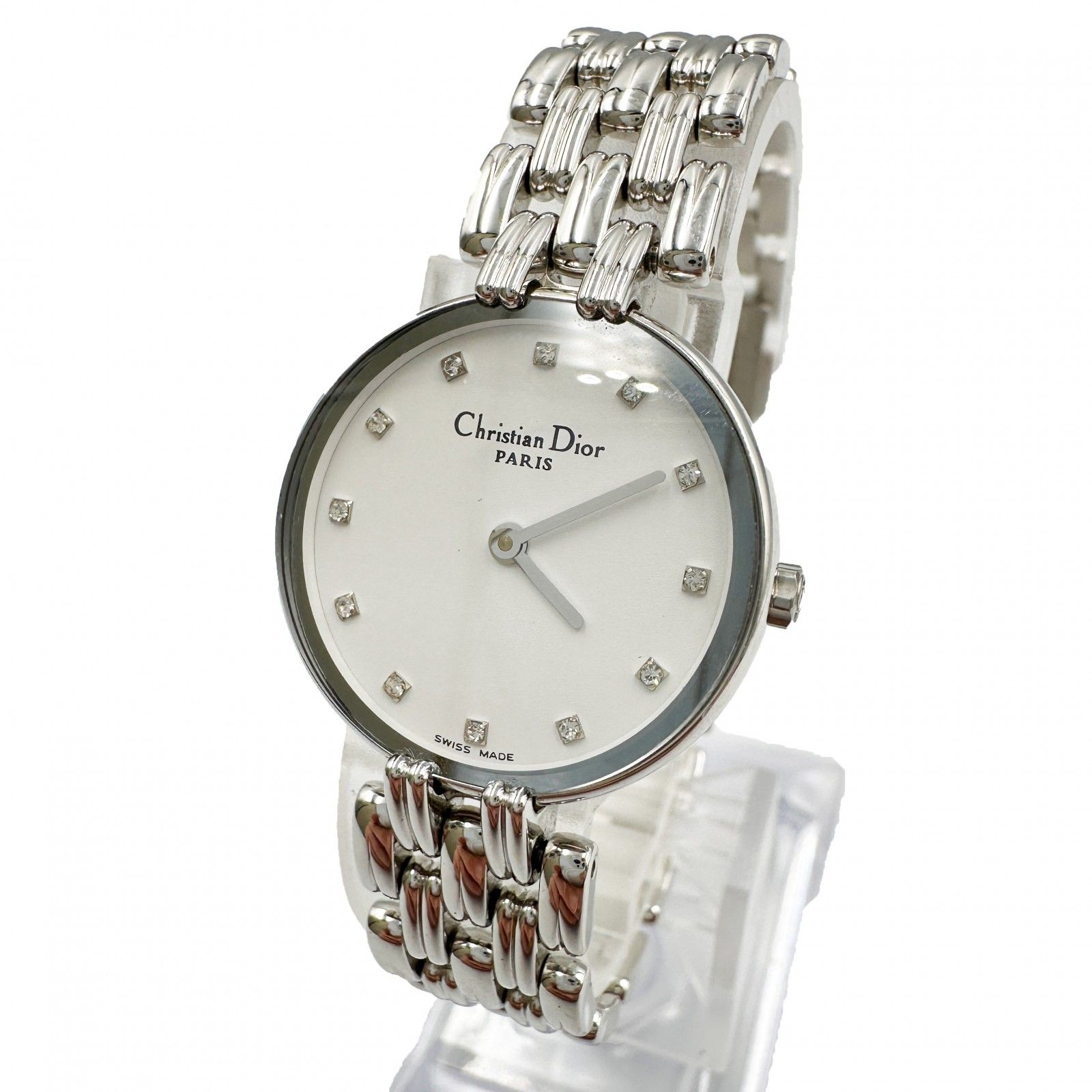 ディオール 腕時計 バギラ シルバー ホワイト文字盤 ラインストーン レディース - レディース