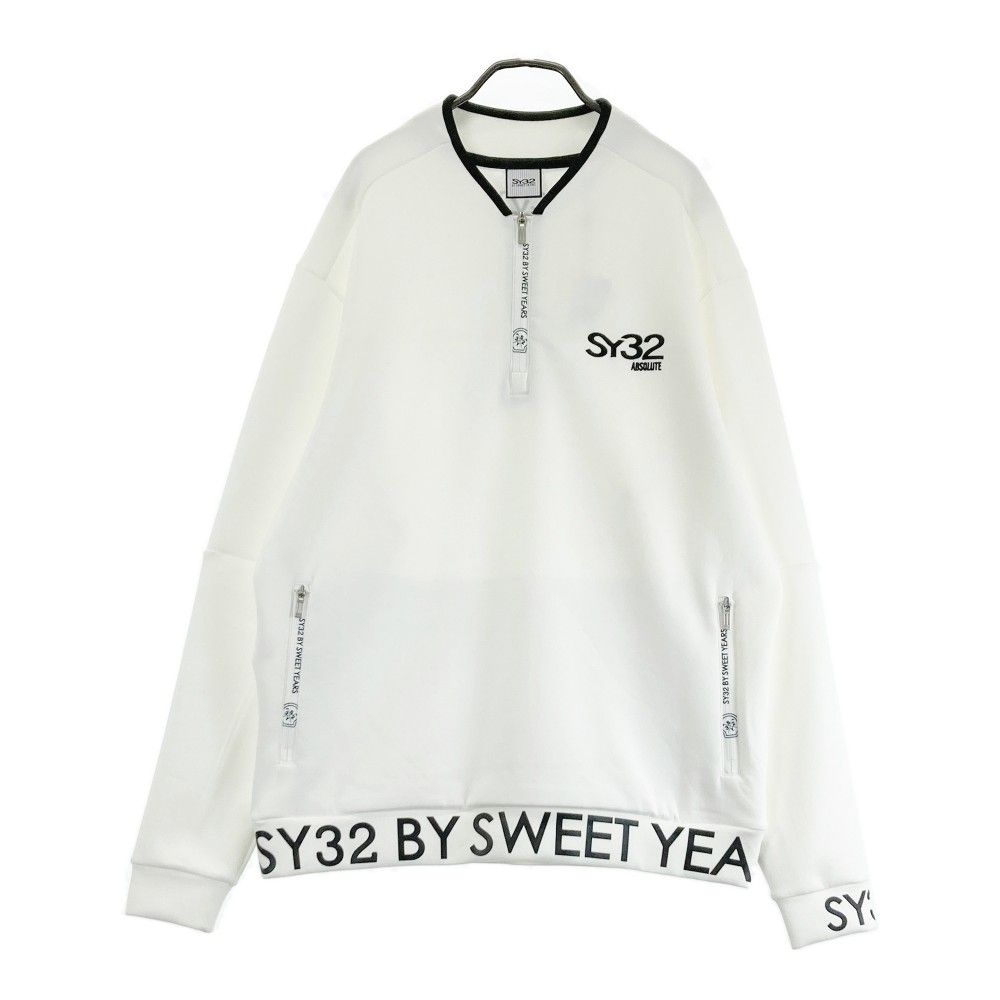 サイズ：M SY32 BY SWEET YEARS GOLF エスワイサーティトゥ SYG-24SABS19 ハーフジップスウェット  ホワイト系 [240101419602] ゴルフウェア メンズ ストスト 新品】SY32 BY SWEET YEARS GOLF エスワイサーティトゥ SYG